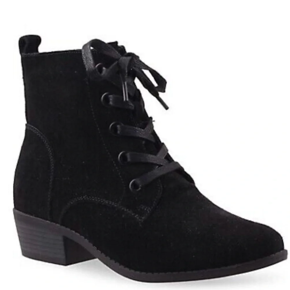 Aqua Diva Darie water resistant suede black granny boots